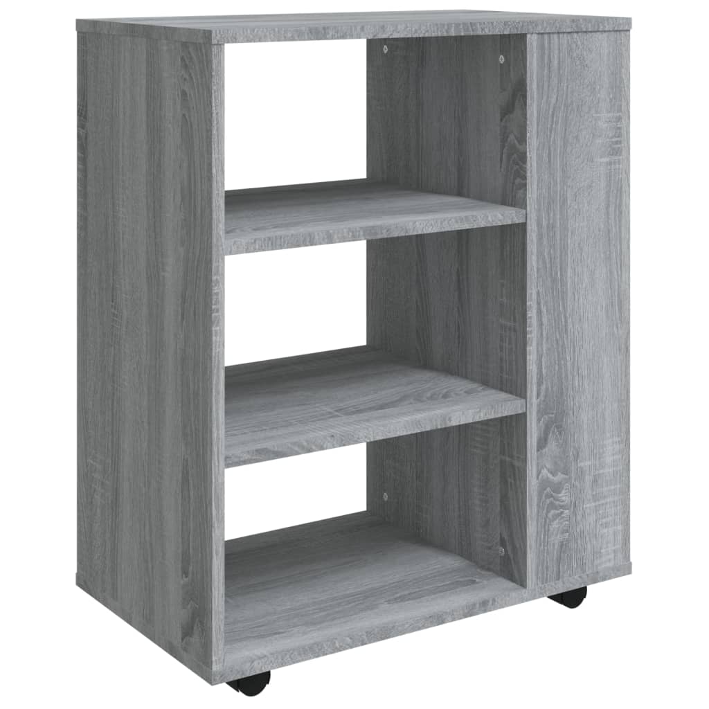 Rolling Cabinet Grey Sonoma 60x35x75 cm Wood Material