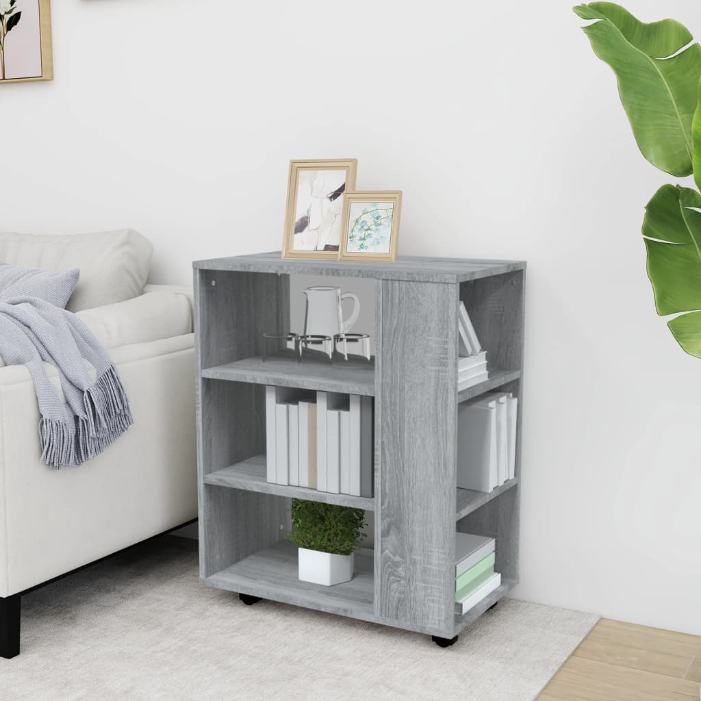 Rolling Cabinet Grey Sonoma 60x35x75 cm Wood Material