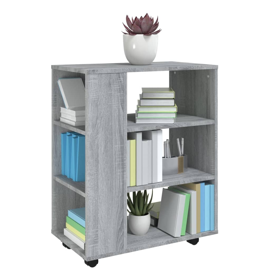 Rolling Cabinet Grey Sonoma 60x35x75 cm Wood Material