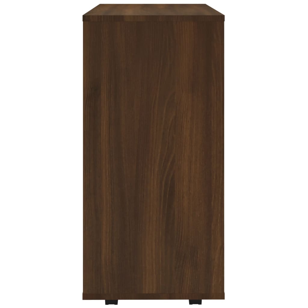 Rolling Cabinet Brown Oak Look 60x35x75 cm Wood Material