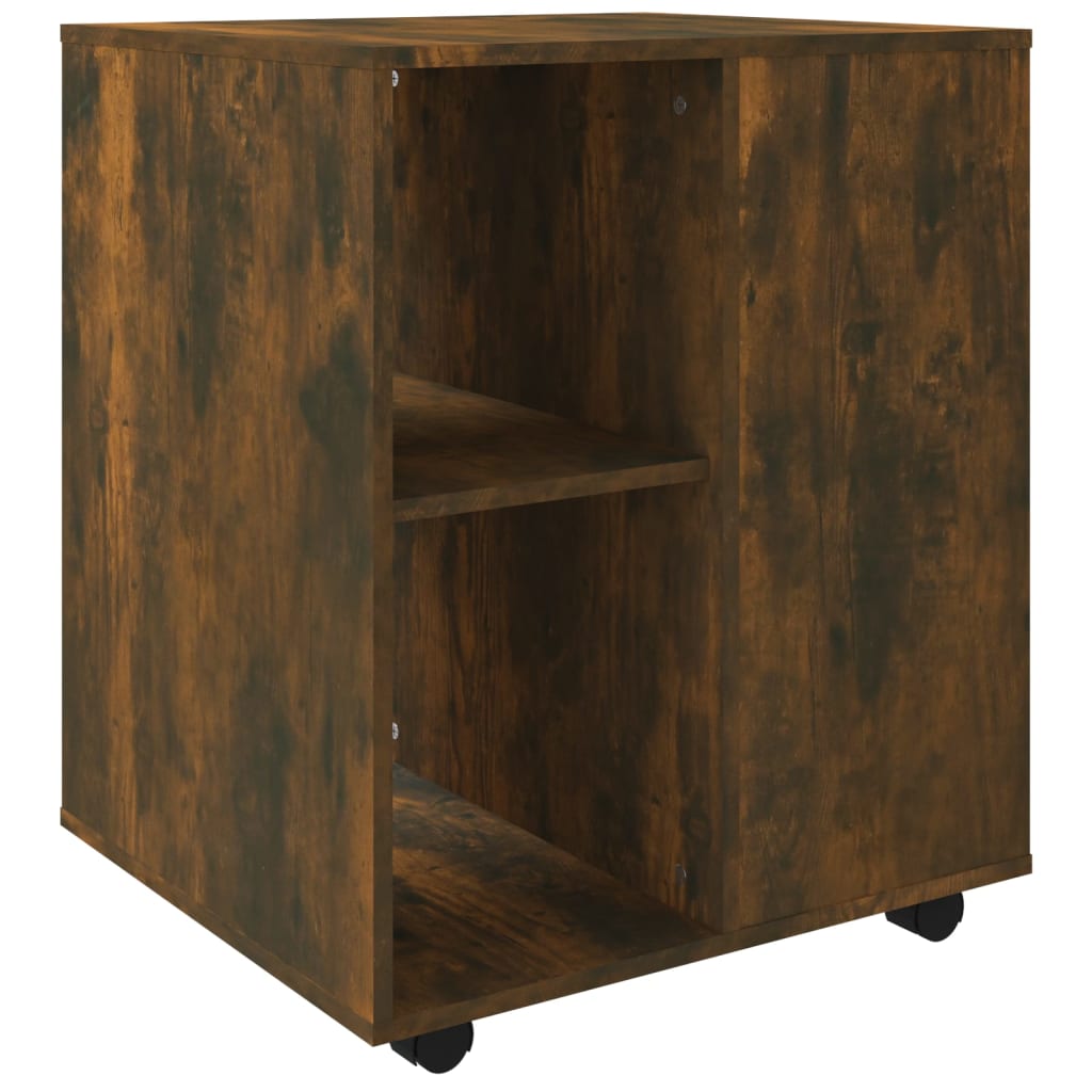 Rolling Cabinet Smoked Oak 60x53x72 cm Wood Material