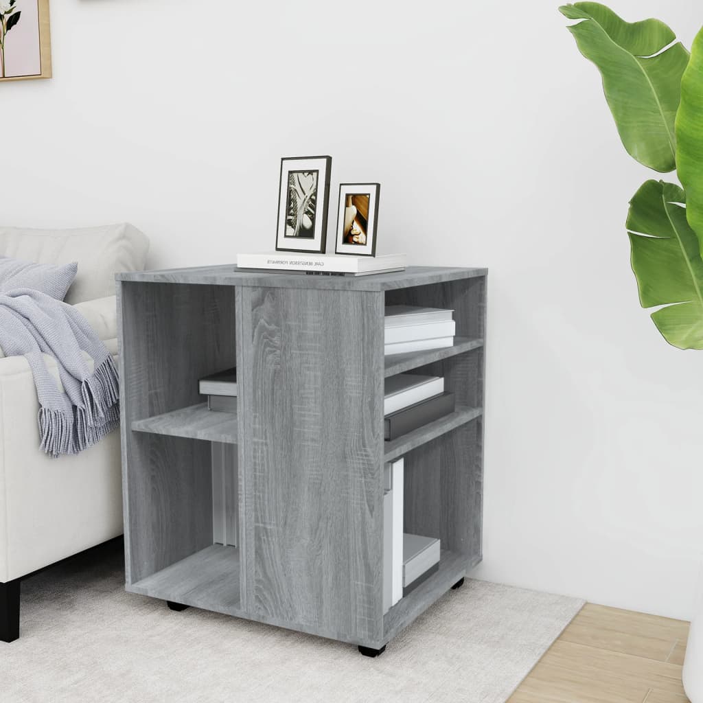 Rolling Cabinet Grey Sonoma 60x53x72 cm Wood Material