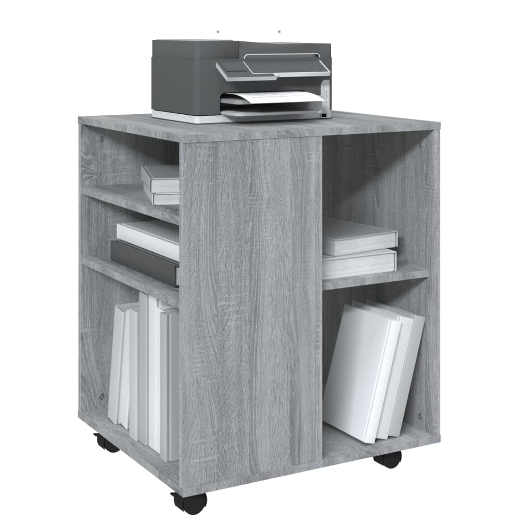 Rolling Cabinet Grey Sonoma 60x53x72 cm Wood Material