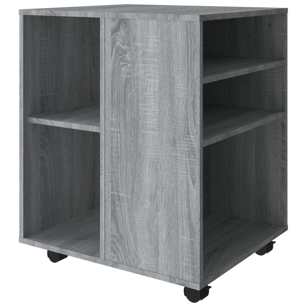 Rolling Cabinet Grey Sonoma 60x53x72 cm Wood Material