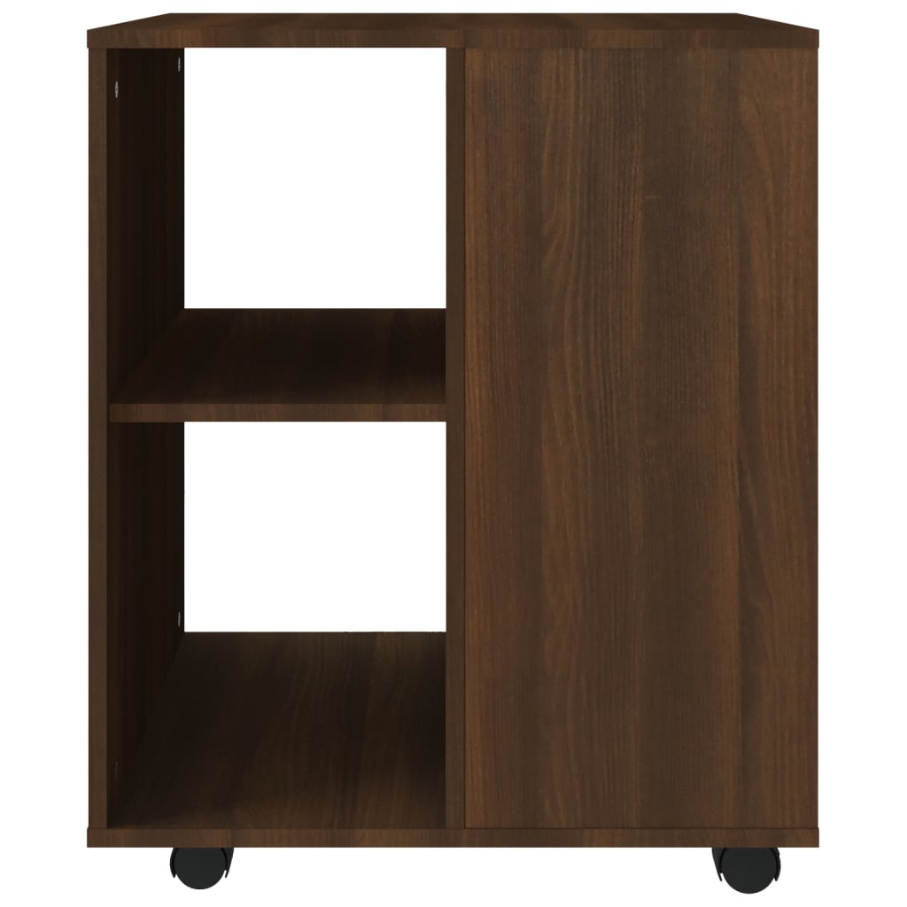 Rolling Cabinet Brown Oak Look 60x53x72 cm Wood Material