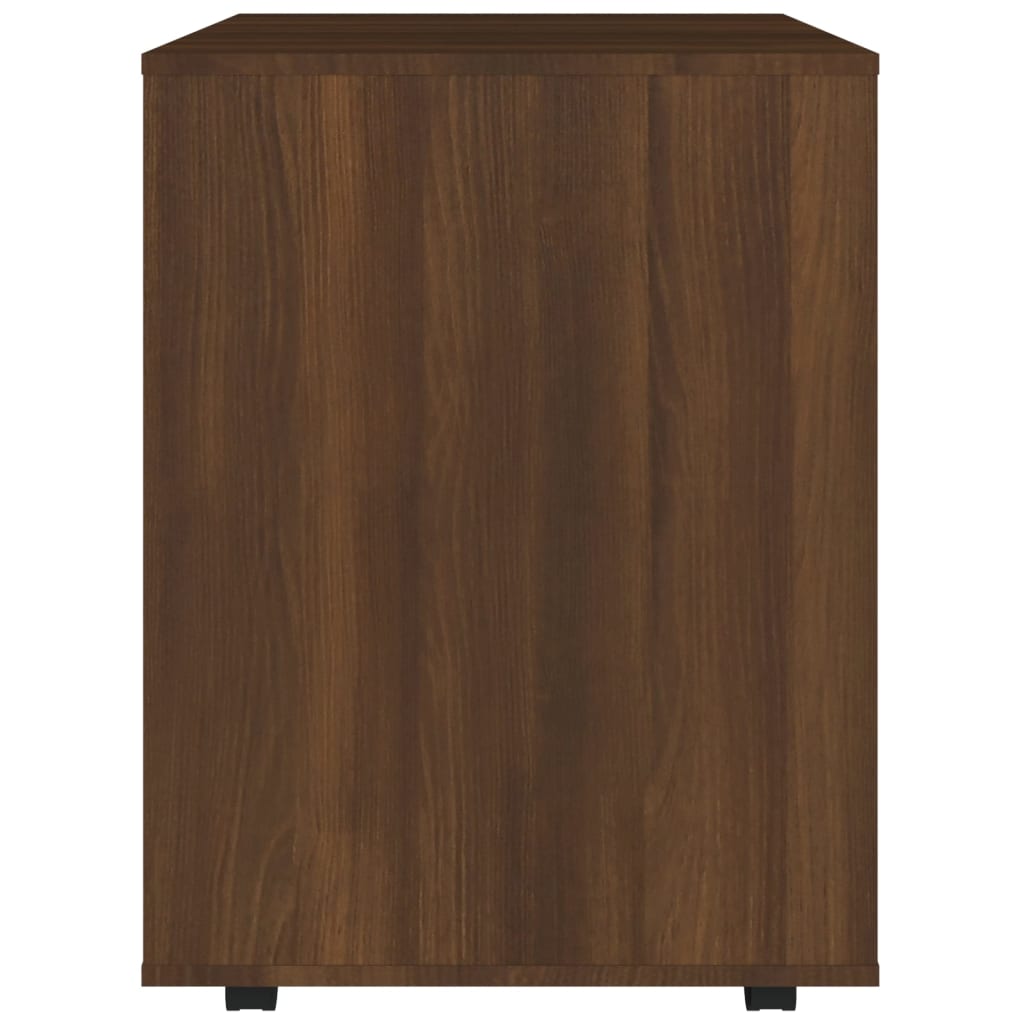 Rolling Cabinet Brown Oak Look 60x53x72 cm Wood Material