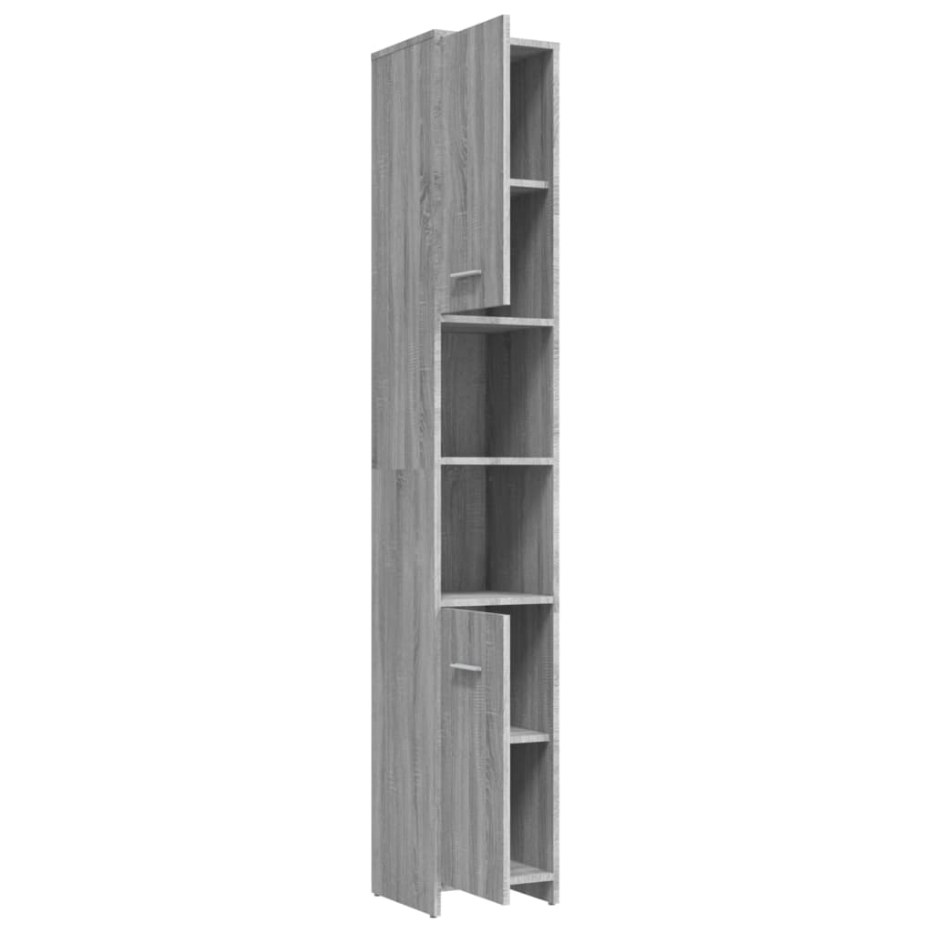 Bathroom Cabinet Gray Sonoma 30x30x183.5 cm Wood Material