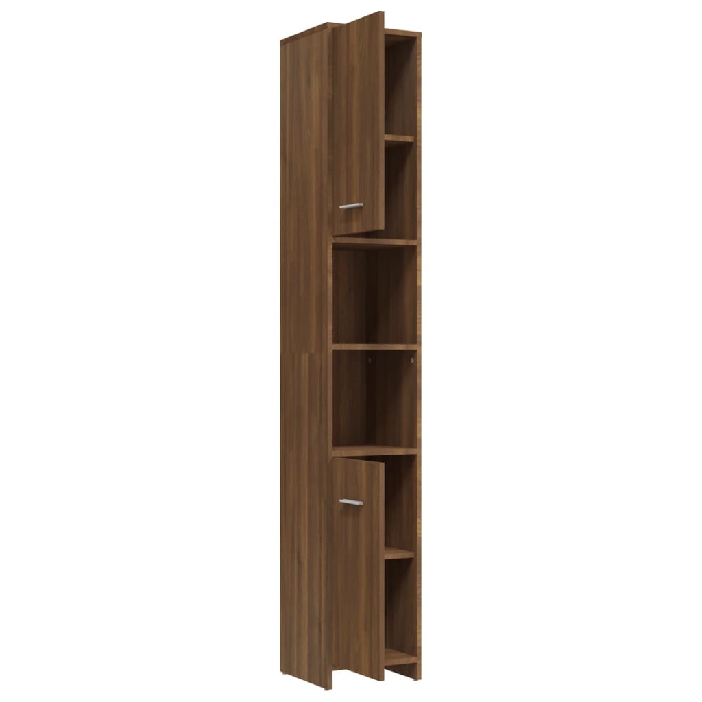 Bathroom Cabinet Brown Oak Look 30x30x183.5 cm