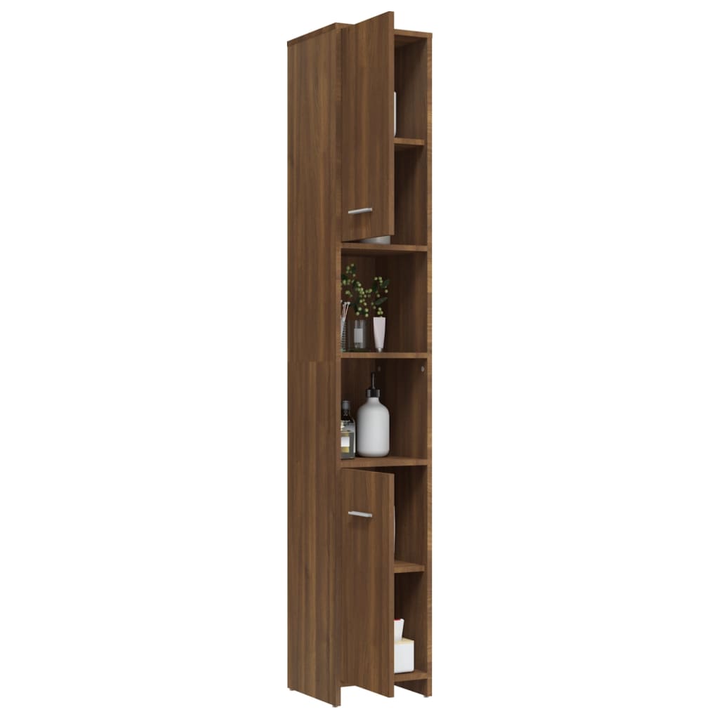 Bathroom Cabinet Brown Oak Look 30x30x183.5 cm