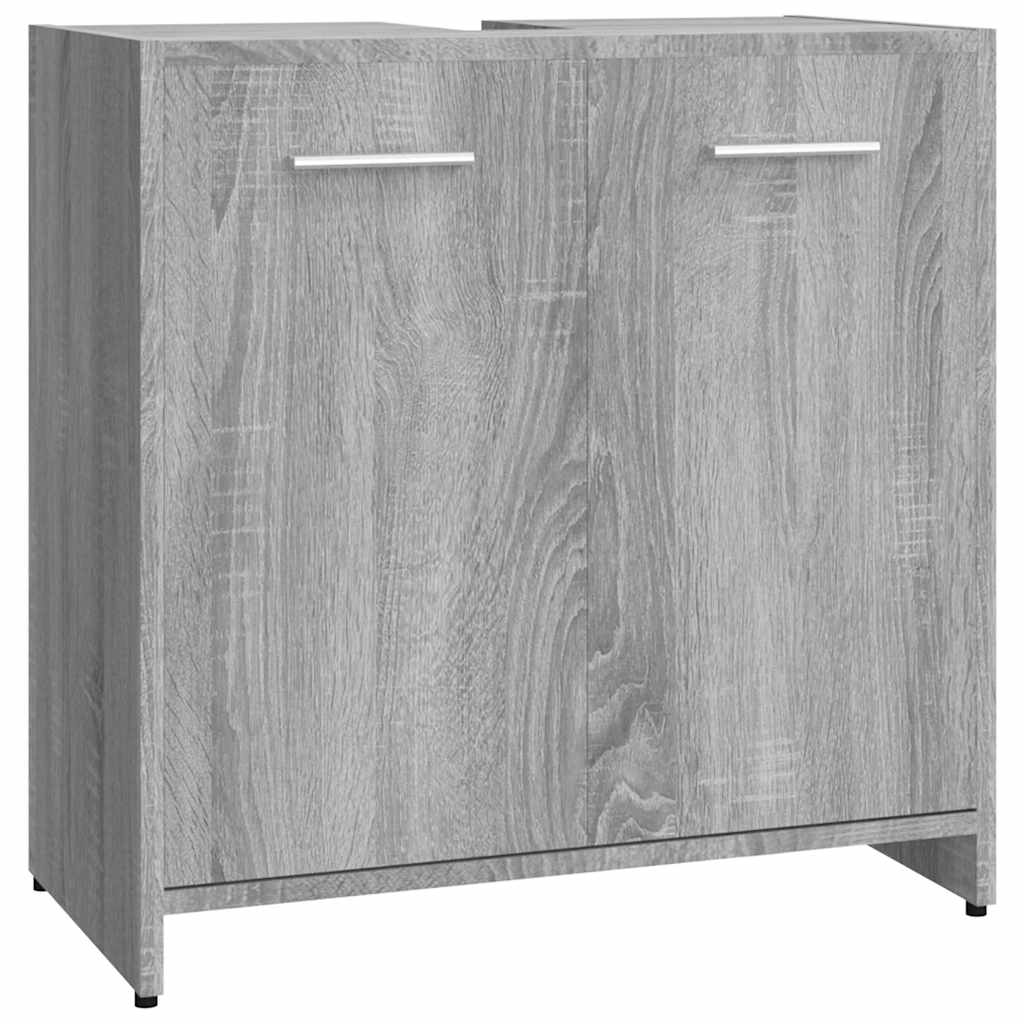 Bathroom Cabinet Grey Sonoma 60x33x60 cm Wood Material