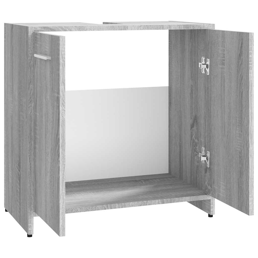 Bathroom Cabinet Grey Sonoma 60x33x60 cm Wood Material