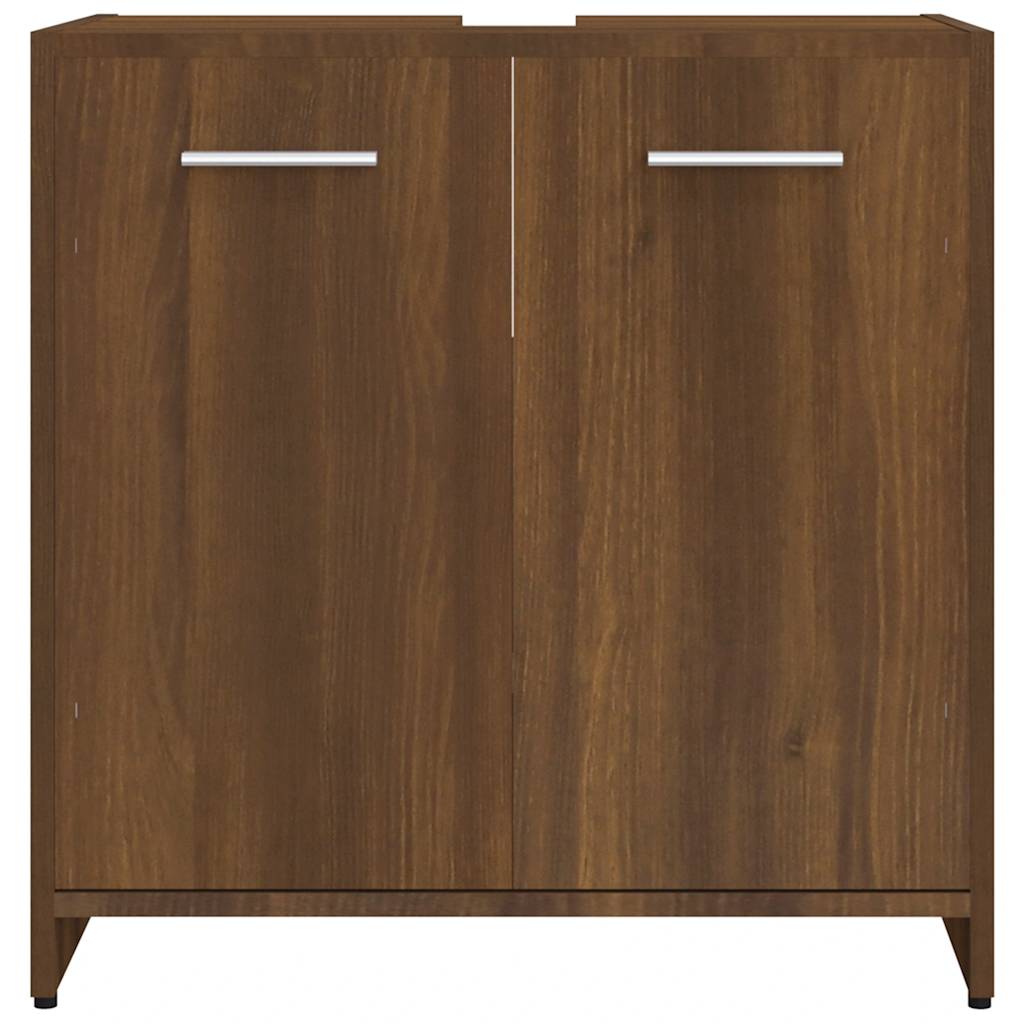 Bathroom Cabinet Brown Oak Look 60x33x60 cm Wood Material