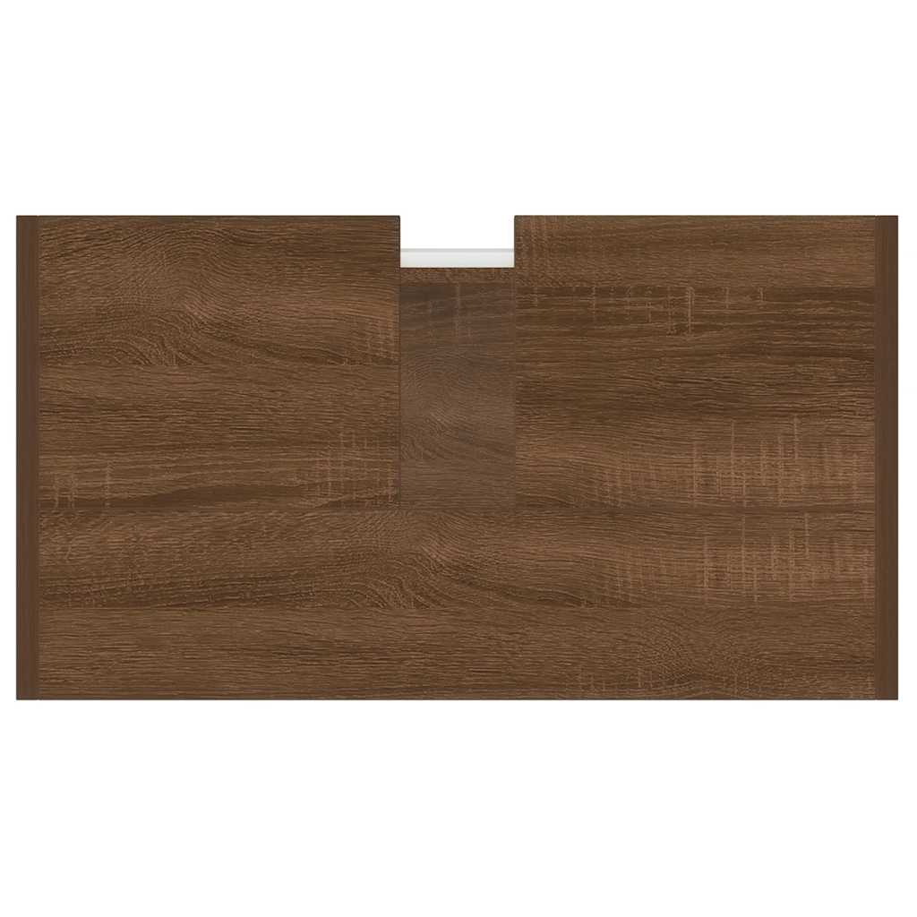 Bathroom Cabinet Brown Oak Look 60x33x60 cm Wood Material