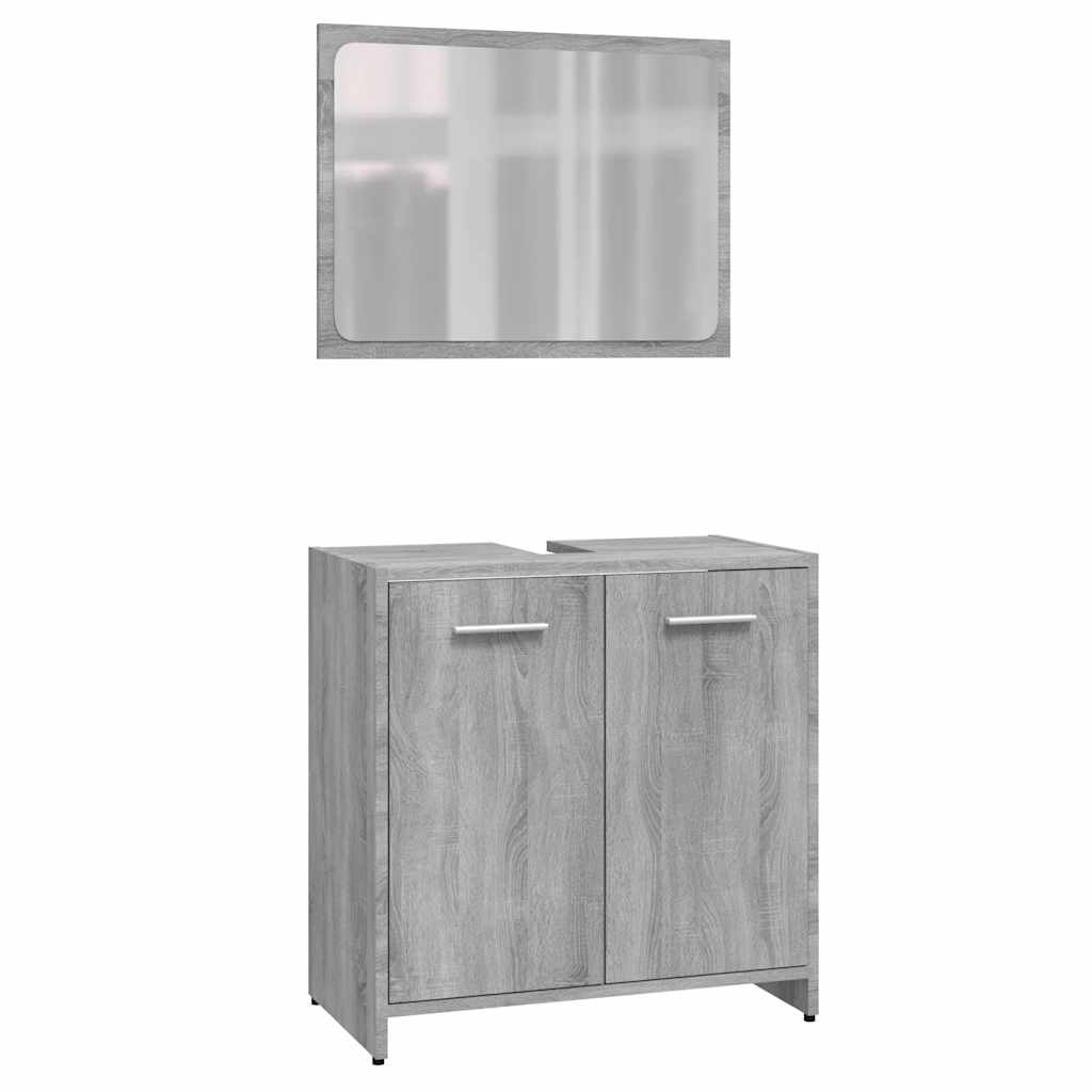 Bathroom Furniture Set Gray Sonoma Wood Material