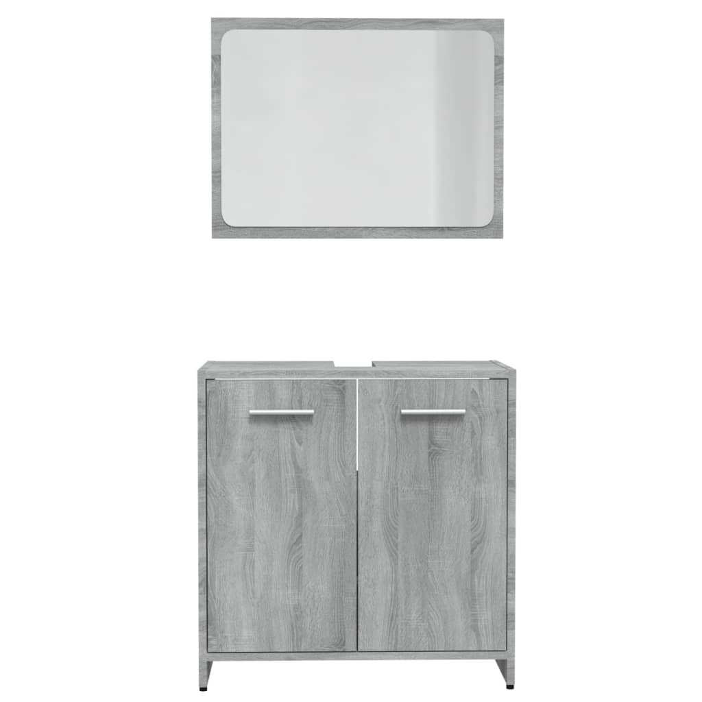 Bathroom Furniture Set Gray Sonoma Wood Material