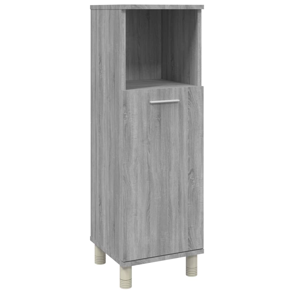 Bathroom Cabinet Gray Sonoma 30x30x95 cm Wood Material