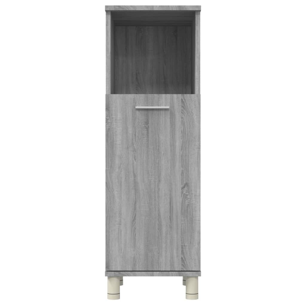 Bathroom Cabinet Gray Sonoma 30x30x95 cm Wood Material