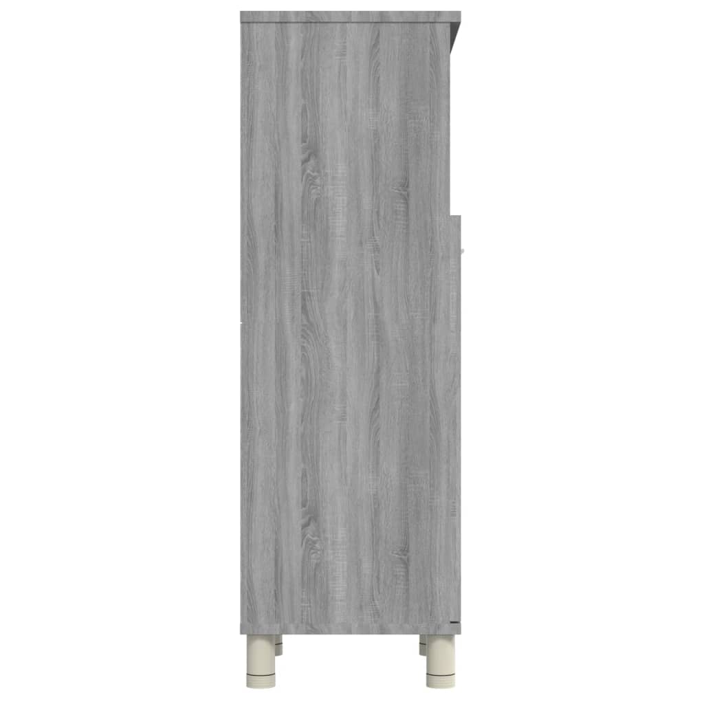 Bathroom Cabinet Gray Sonoma 30x30x95 cm Wood Material