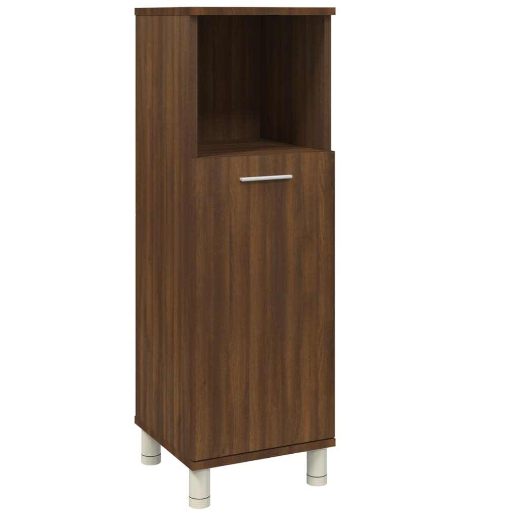 Bathroom Cabinet Brown Oak Look 30x30x95 cm Wood Material