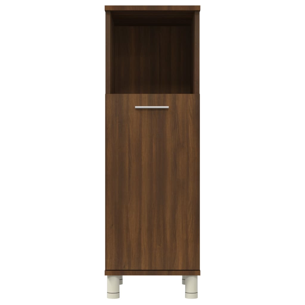 Bathroom Cabinet Brown Oak Look 30x30x95 cm Wood Material