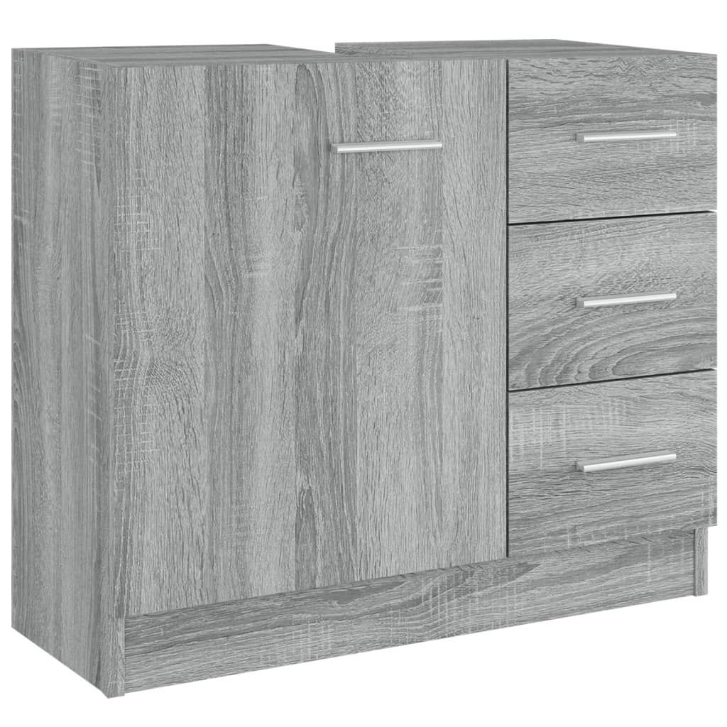 Washbasin Cabinet Grey Sonoma 63x30x54 cm Wood Material