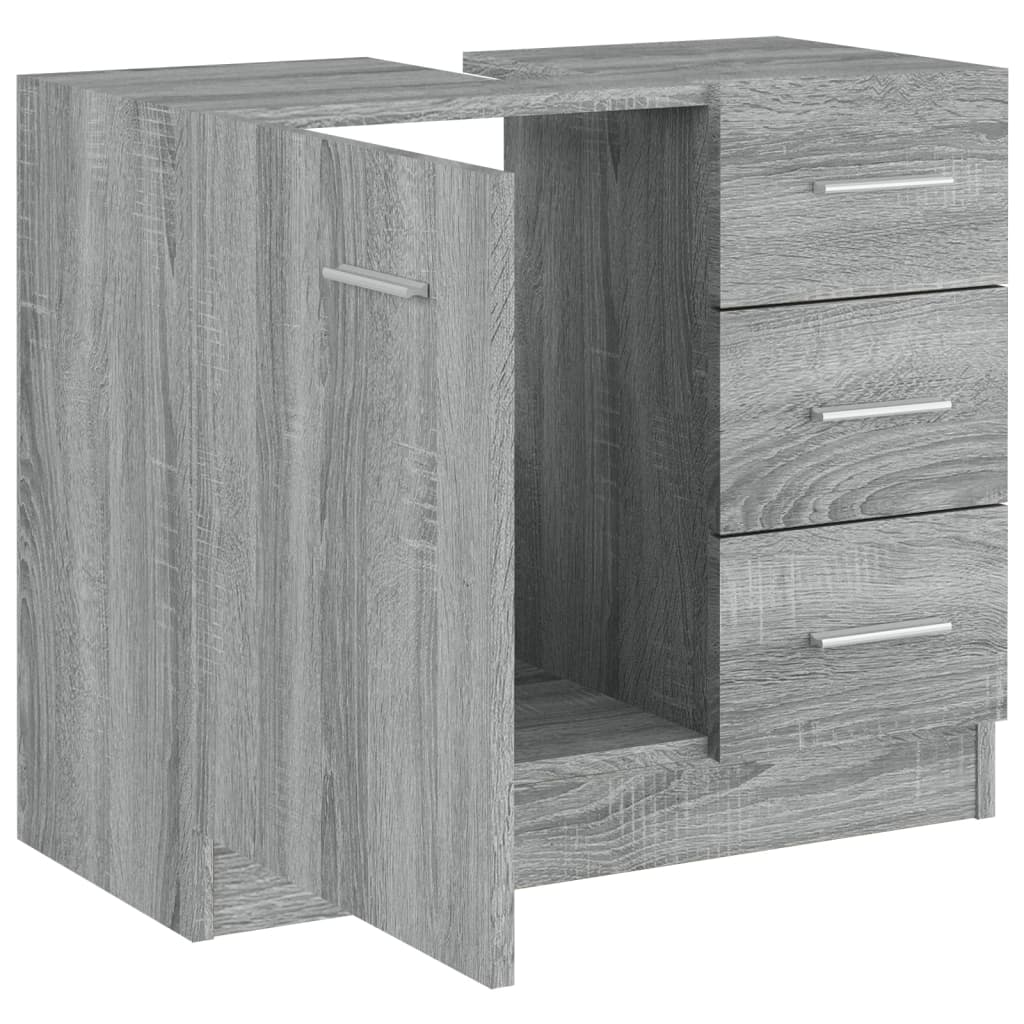 Washbasin Cabinet Grey Sonoma 63x30x54 cm Wood Material