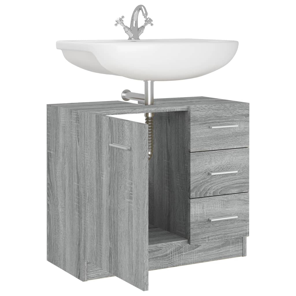 Washbasin Cabinet Grey Sonoma 63x30x54 cm Wood Material