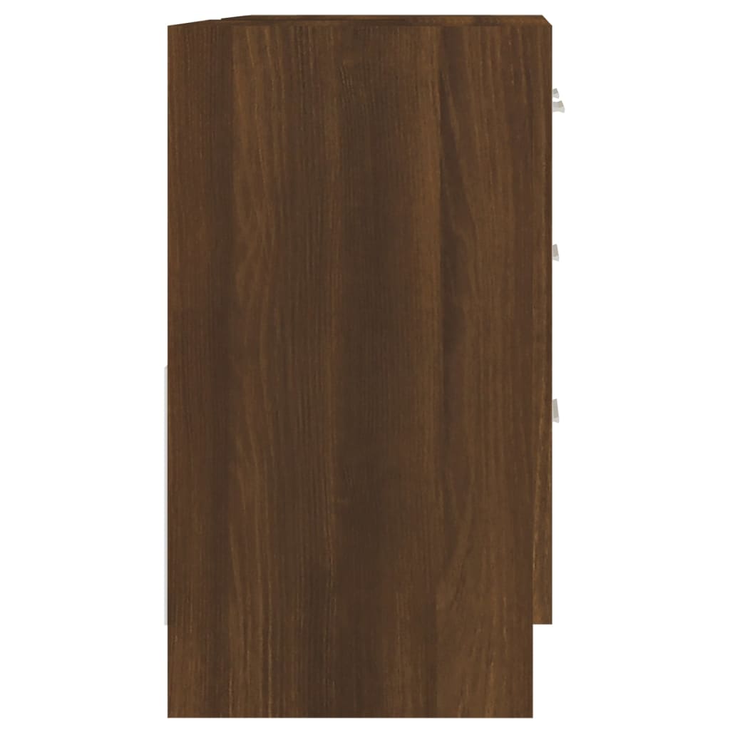 Washbasin Cabinet Brown Oak Look 63x30x54 cm Wood Material