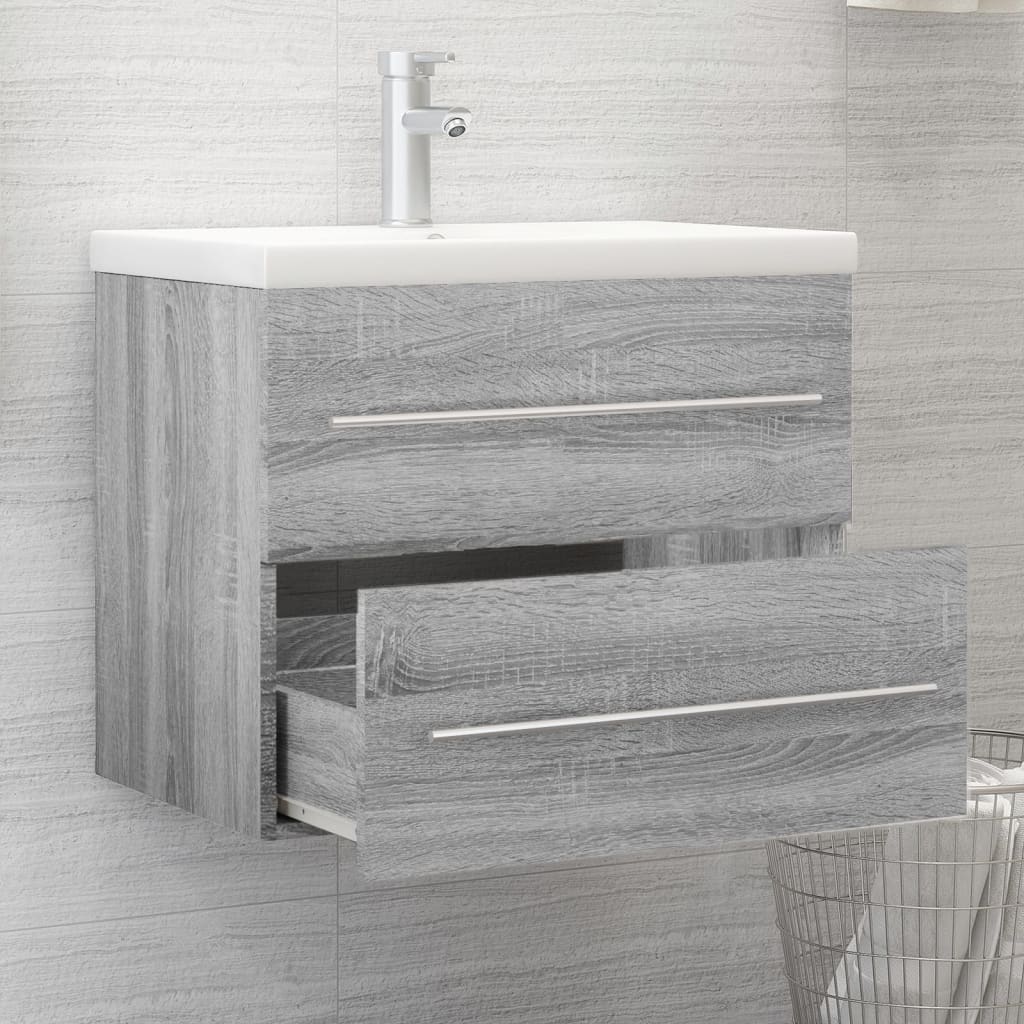 Washbasin Cabinet Grey Sonoma 60x38.5x48 cm Wood Material