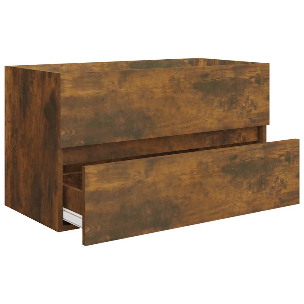 2-piece bathroom furniture set smoked oak wood material