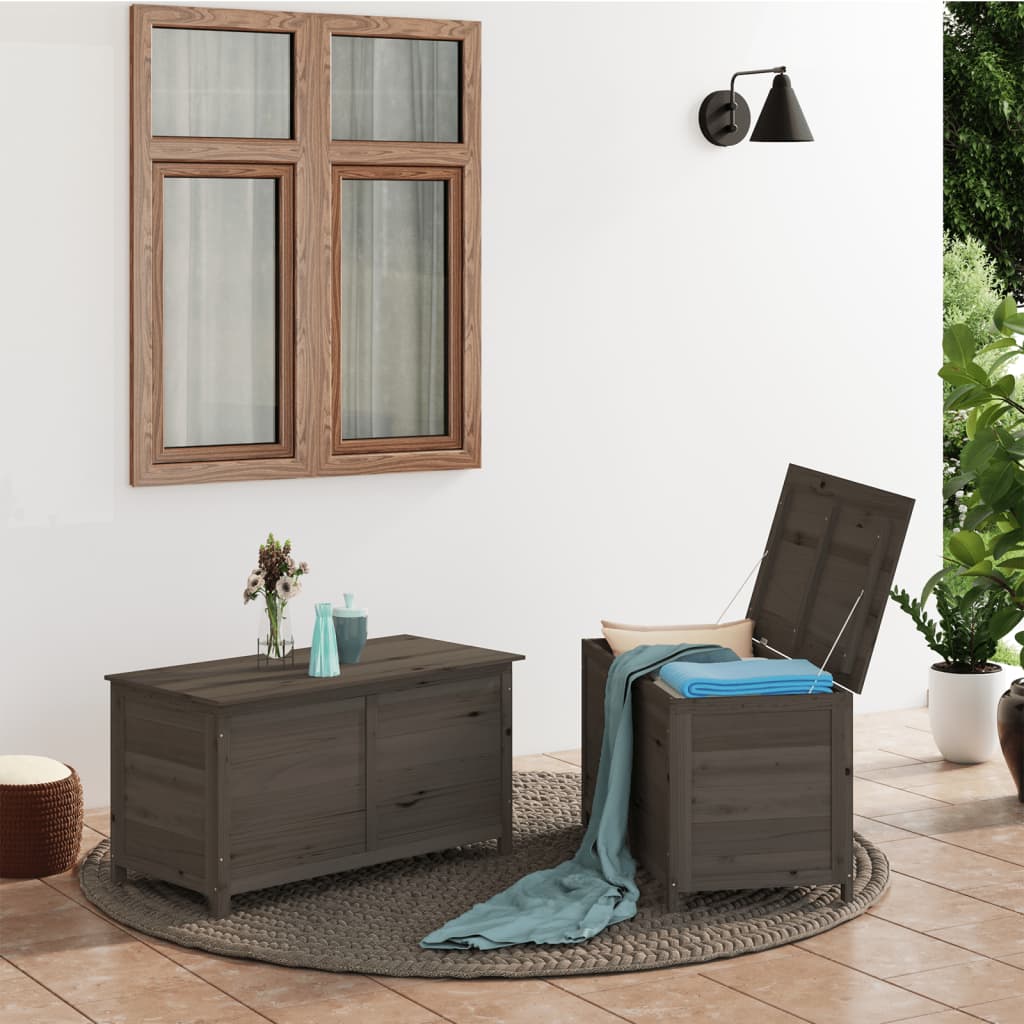 Outdoor-Kissenbox Anthrazit 100x50x56 cm Massivholz Tanne