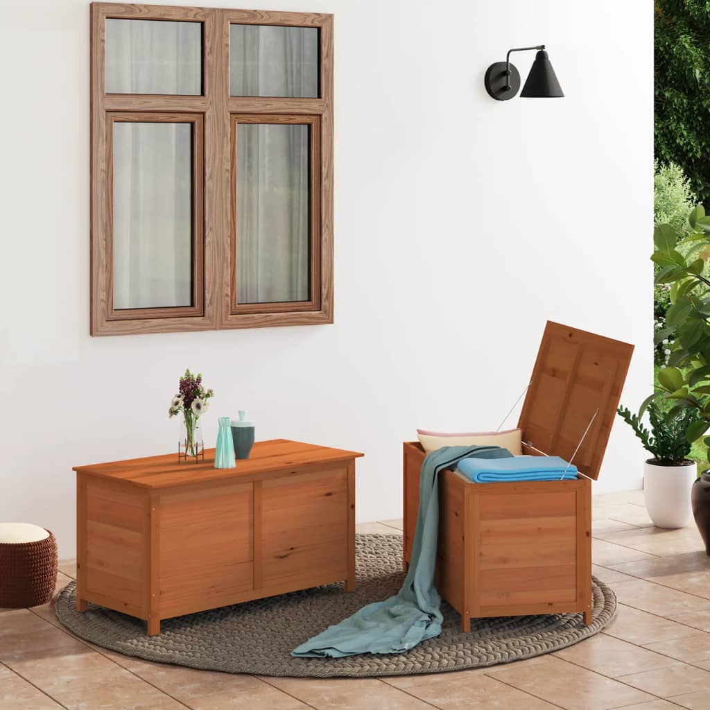 Outdoor-Kissenbox Braun 100x50x56 cm Massivholz Tanne