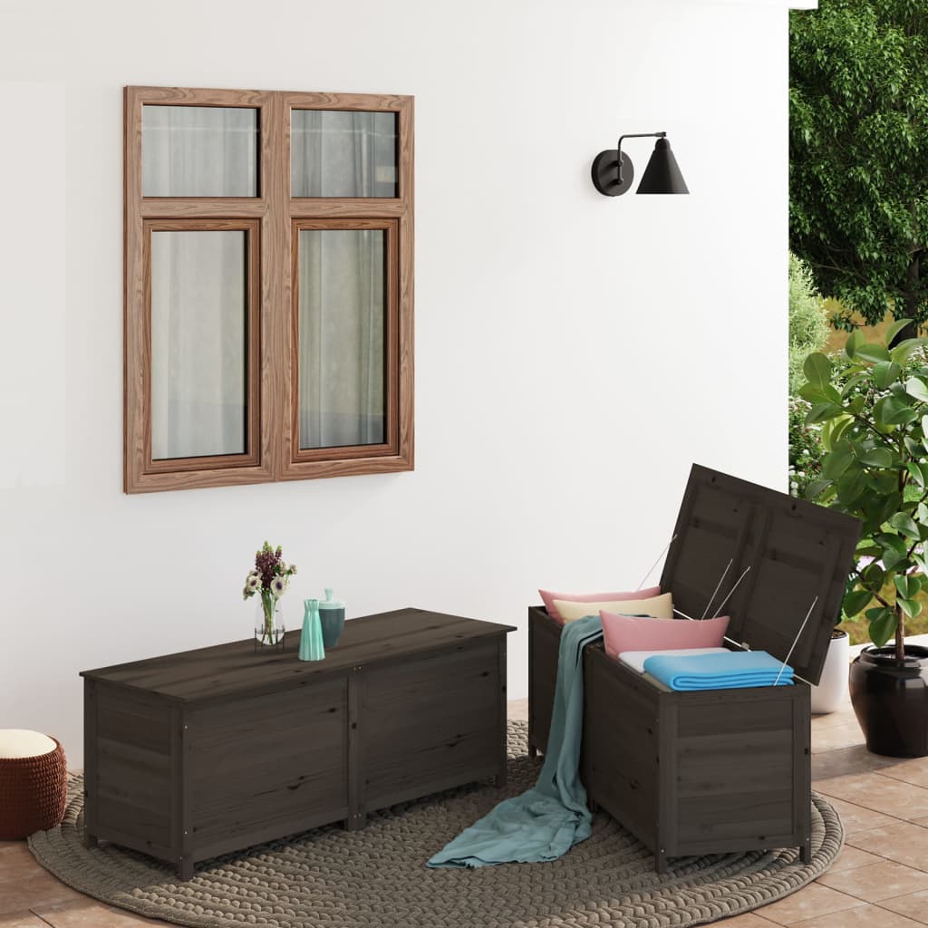 Outdoor-Kissenbox Anthrazit 150x50x56 cm Massivholz Tanne