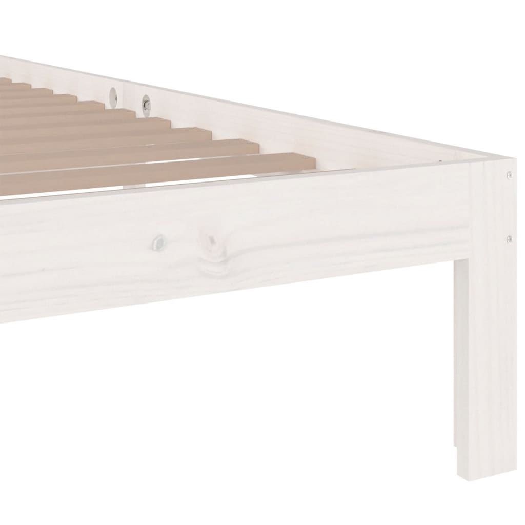 Solid Wood Bed White 75x190 cm