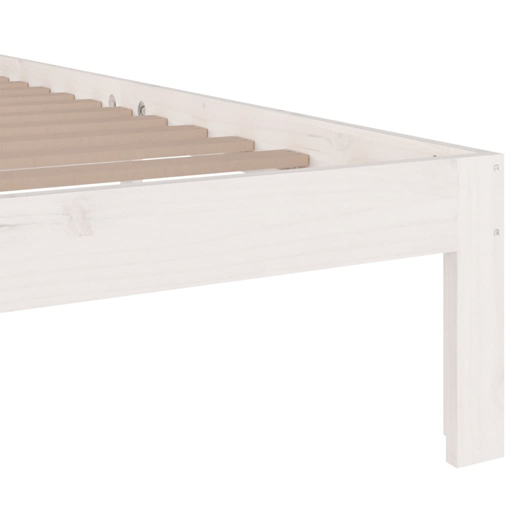 Solid Wood Bed White 120x190 cm