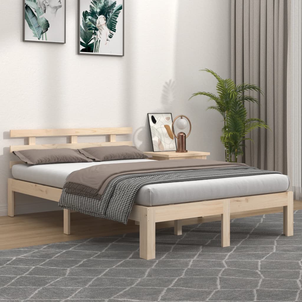 solid wood bed 135x190 cm