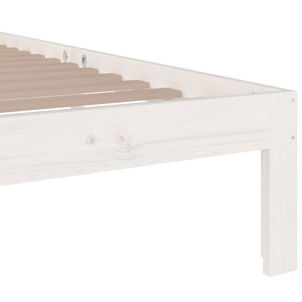 Solid Wood Bed White 90x200 cm