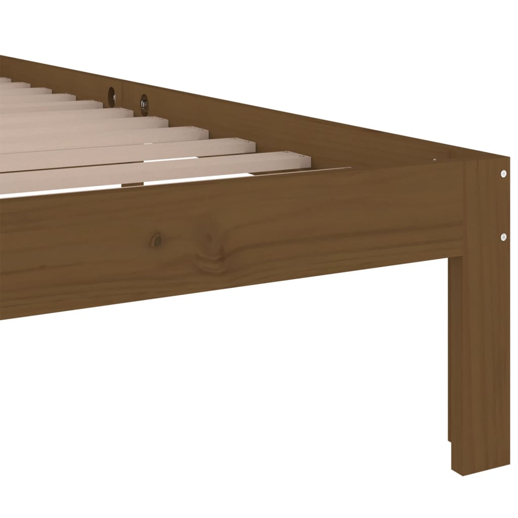 solid wood bed honey brown 100x200 cm