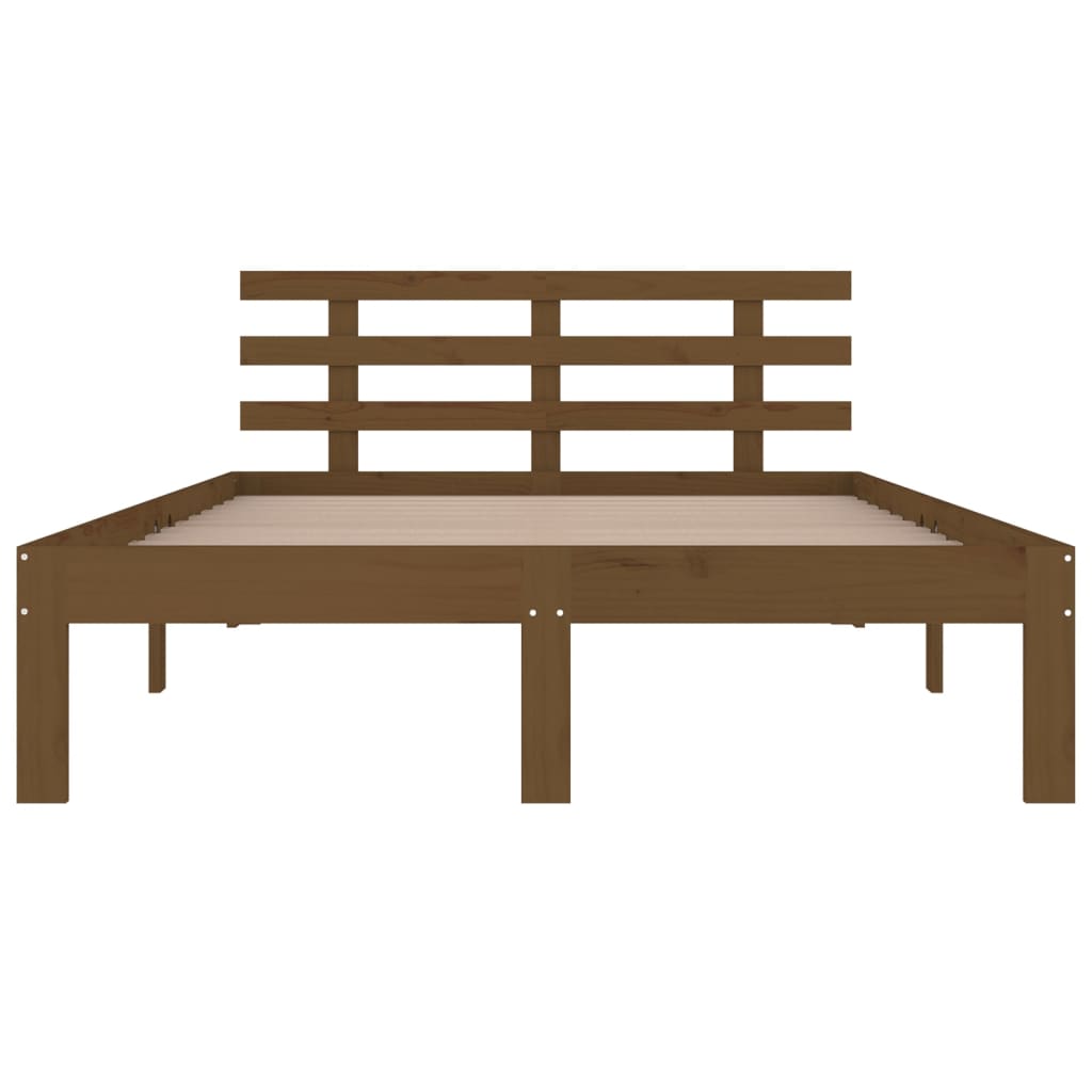 solid wood bed honey brown 150x200 cm