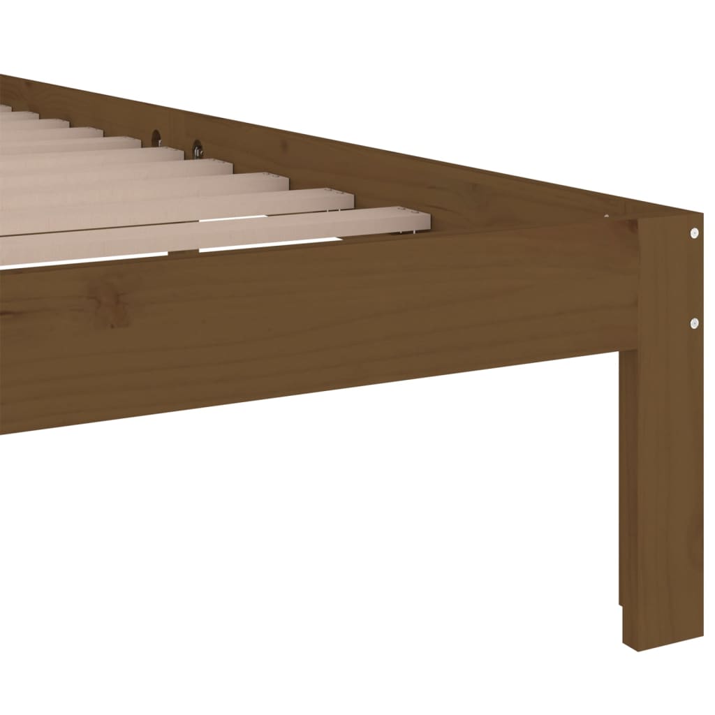 solid wood bed honey brown 150x200 cm