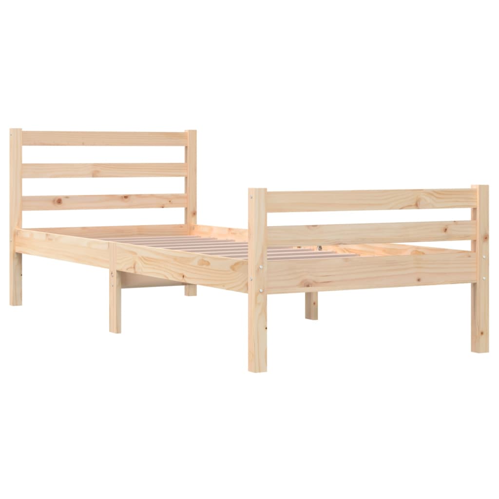 solid wood bed without mattress 75x190 cm