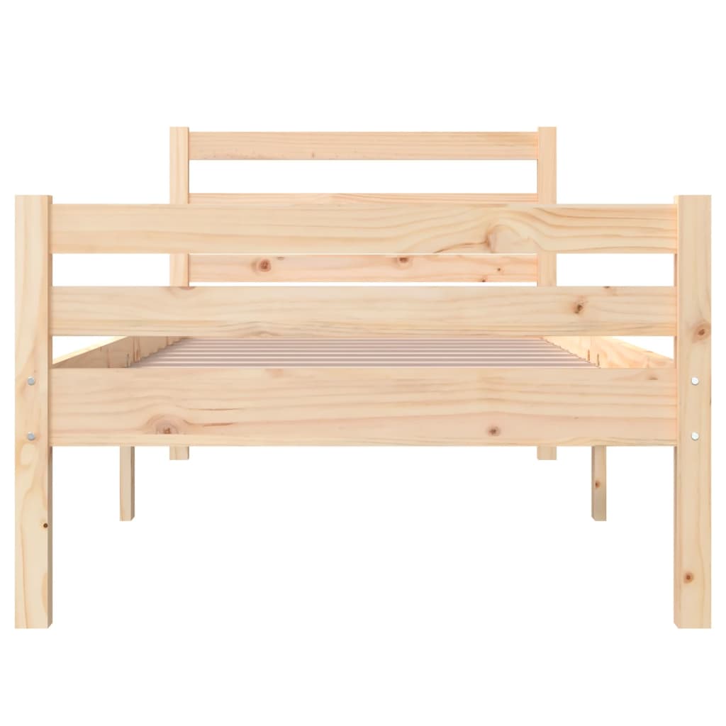 solid wood bed without mattress 75x190 cm