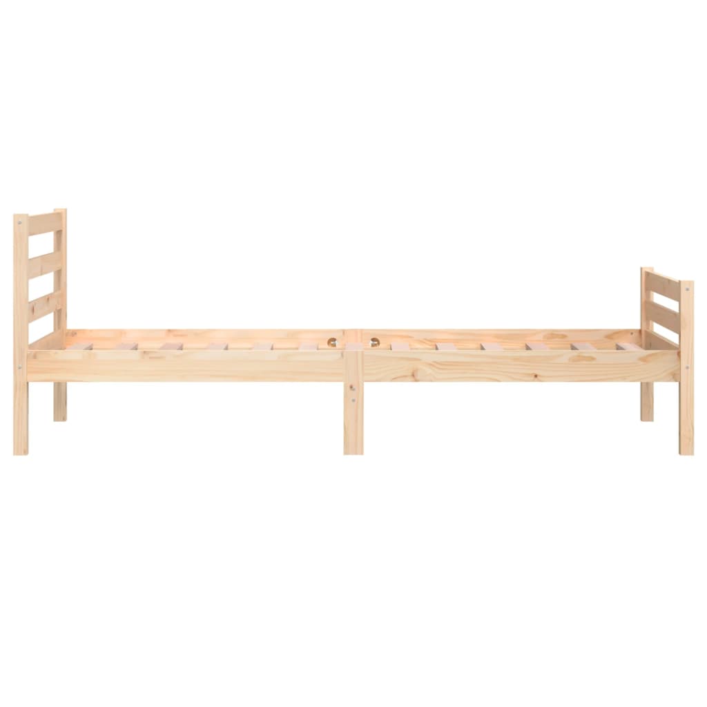 solid wood bed without mattress 75x190 cm