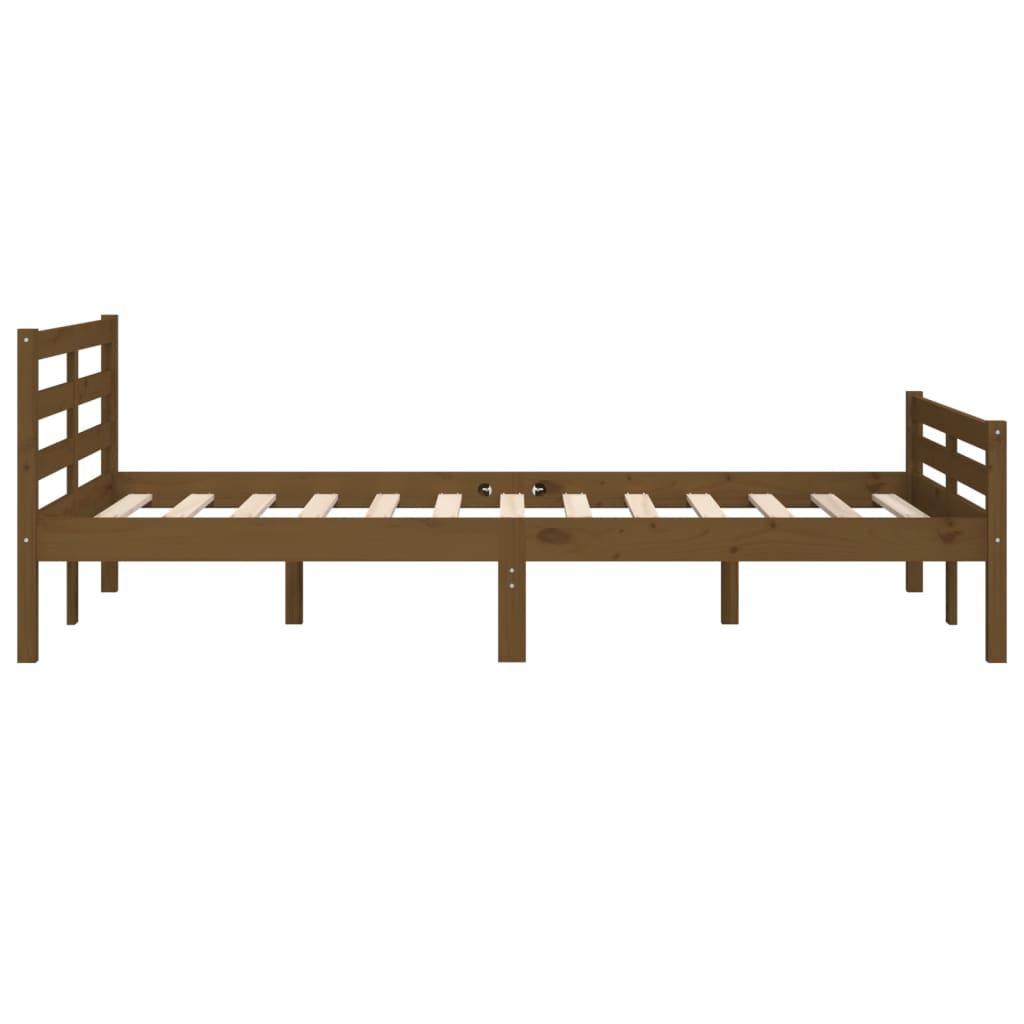 Solid wood bed honey brown 135x190 cm