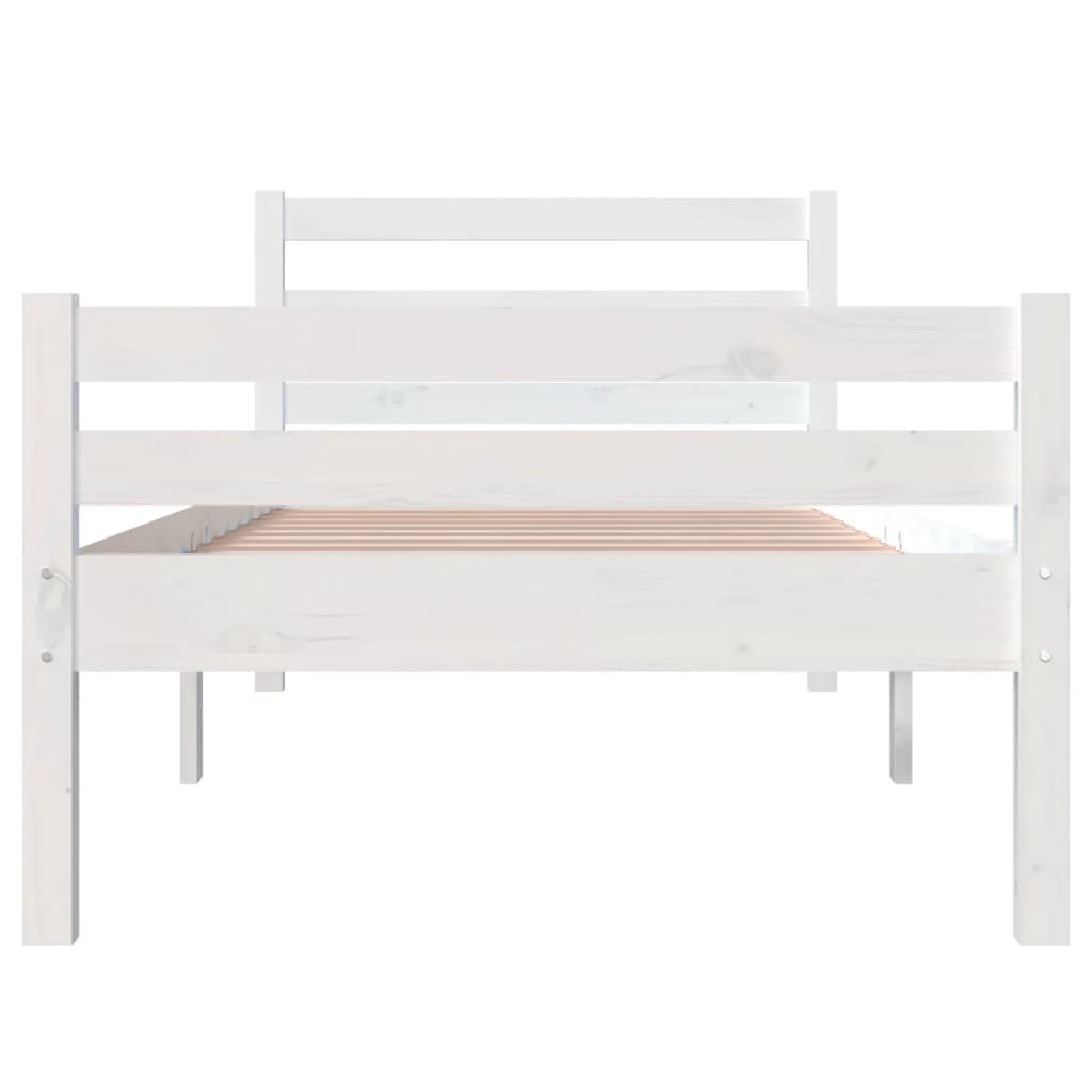 Solid Wood Bed White 90x200 cm