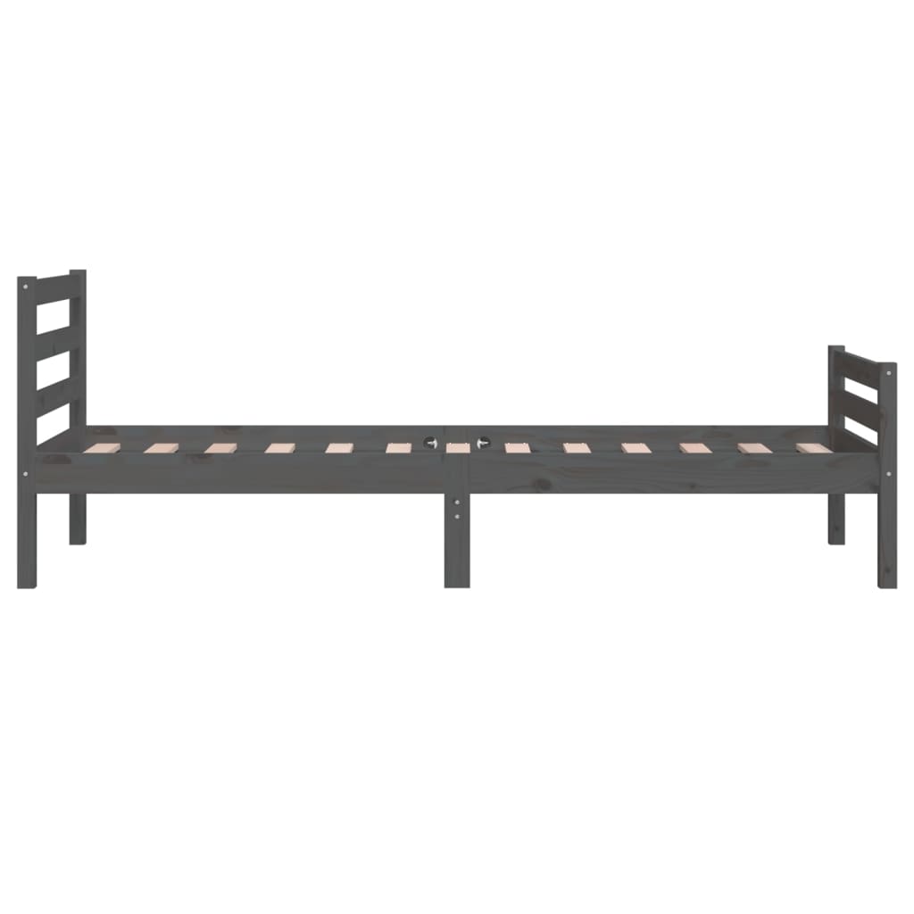 Solid wood bed gray 100x200 cm