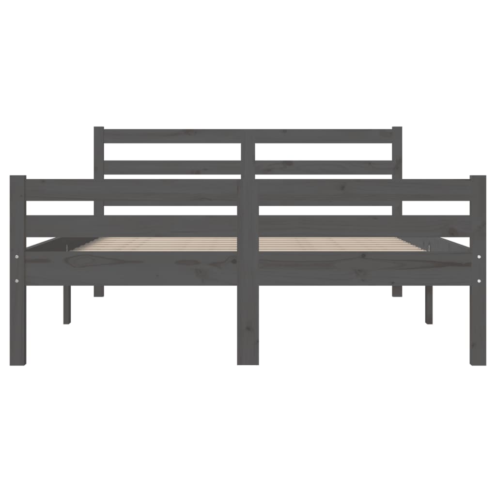 Solid wood bed gray 120x200 cm