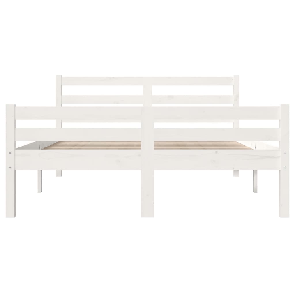 Solid Wood Bed White 140x200 cm