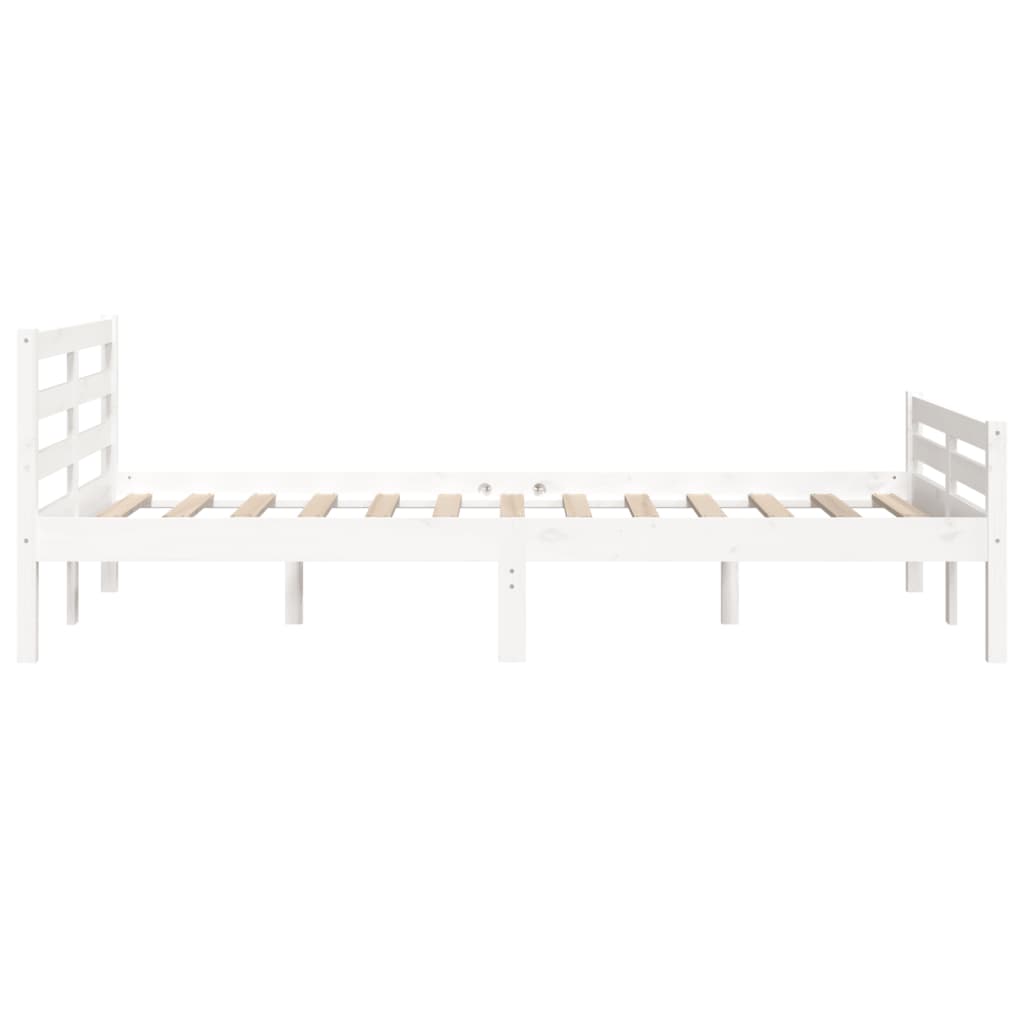 Solid Wood Bed White 140x200 cm