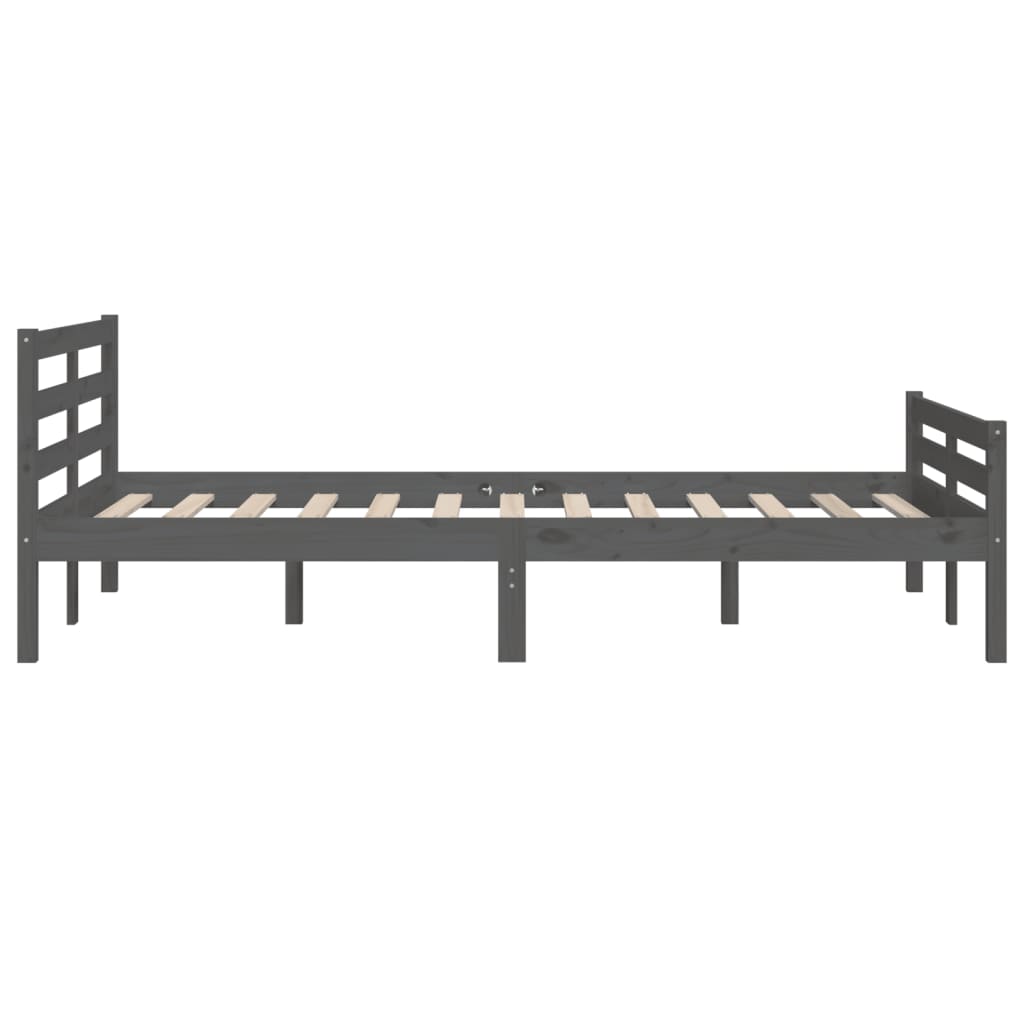 Solid wood bed gray 160x200 cm